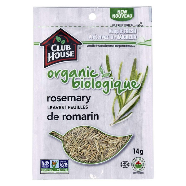 Club House, Quality Natural Herbs & Spices, Organic Rosemary Leaves, 14g