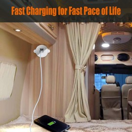 Facon Surface Mount RV USB Charger Socket Power, Dual RV USB Outlet (5V / 2.4A), Super Slim Wall Mount 12V USB Outlet, for RV Trailer Camper Boat Marine Motorhome