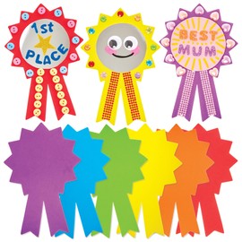 Baker Ross FN214 Foam Rosette Blanks - Pack of 24, Rewards for Sports Celebrations, Students, Teacher, Display Items
