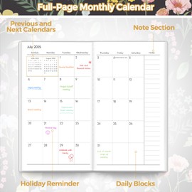 SKYDUE Pocket Calendar 2025-2027, Monthly Planner Jul 2025- Dec 2027 for Purse, 6.7" X 3.7" 30-Month Small Planner, Compact Design with Plastic Sleeve