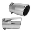 Silver Universal Exhaust Muffler Stainless Steel Exhaust Tip 76mm/2.99in Inlet