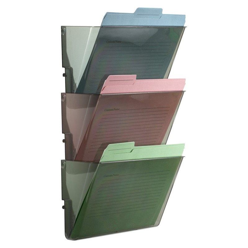 Officemate Wall File, Smoke, Set of 3 (21421)