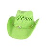 Women's Straw Cowgirl Western Hat with Shapeable Brim, Shell Trim