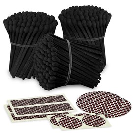 2" All Black Safety Matches | Set of 300+ Bulk Artisan Matchsticks with Bumble Striker Stickers by Thankful Greetings| Decorative Candle Accessories | Unique & Fun for Your Home Decor, Gifts, & Events