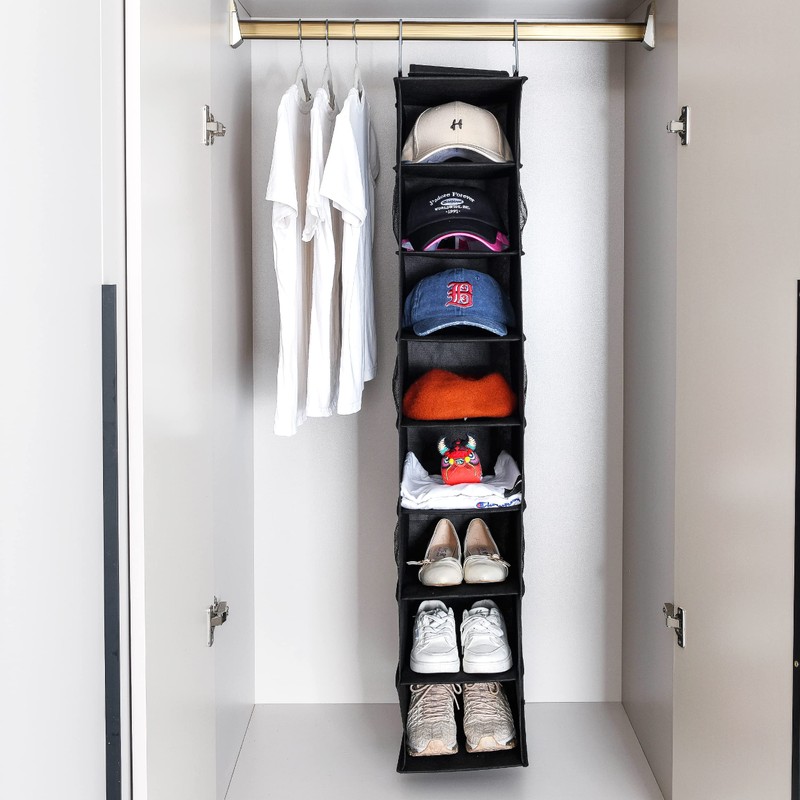 Organizador de zapatos colgante (negro (1 paquete))