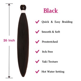 Light Black Braiding Hair Pre Stretched Curly Deep Wave Braids Bohemian Hair Prestretched Ez Braid Knotless Synthetic Non Toxic Hypoallergenic