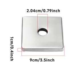 bociloy 3.5 Inch Large Square Shower Arm Flange Cover, Modern Brushed Silver Escutcheon Plate, Universal Replacement Cover Plumbing Cover for Shower Head Arms, Fits Standard 1/2" Pipes