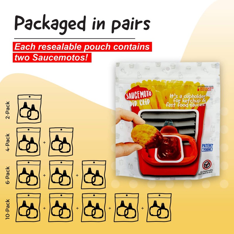 Saucemoto Dip Clip | An in-car sauce holder for ketchup