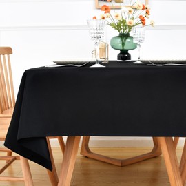 NEWISHER Black Square Tablecloth 52x52 inch, Heavy Duty Polyester Fabric Table Cloth, Reusable Washable Solid Table Cover for Dining, Kitchen, Party, Wedding, Indoor Outdoor Tabletop Decoration