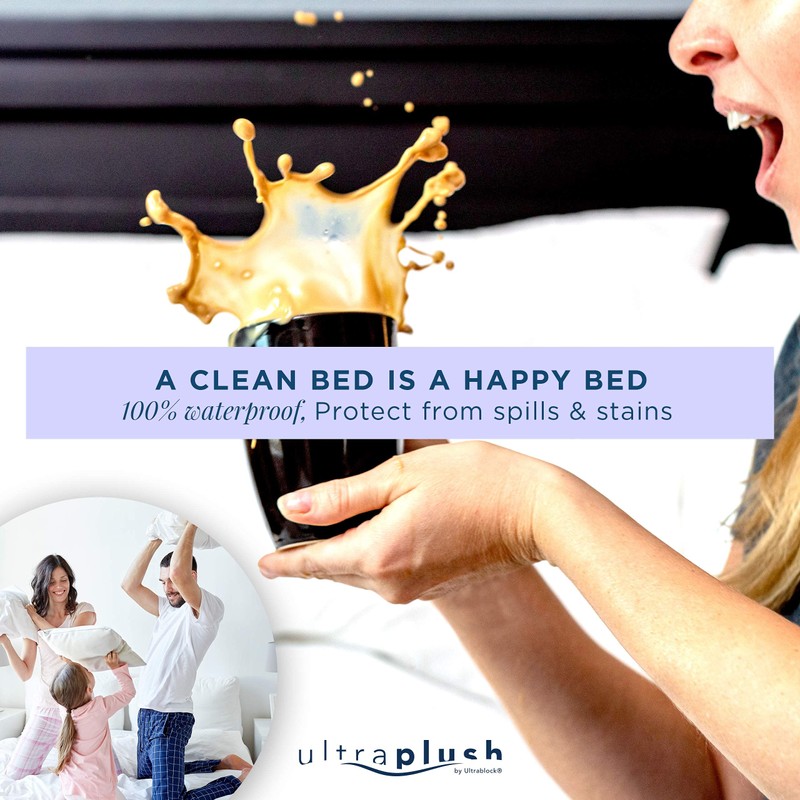 UltraPlush Pillow Protector- Waterproof & Hypoallergenic Covers - Dust Mite