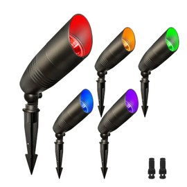 Sofiton 4-Pack Low Voltage Landscape Lighting with RGB+CCT Color Changing, 5W, 12-24V AC/DC, IP65 Waterproof, CRI 90+, Landscape Spot Lights Outdoor for Garden and Yard Uplighting, Bronze, ETL Listed