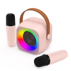 Jeefu Kids Karaoke Toys Machines with 2 Microphones, Toys for 3-12 Years Old Girls Gifts, Mini Kids Bluetooth Sperker Toy for Singing, Christmas Birthday Gifts for 5 6 7 8 9 10 11 Years Teens Girls