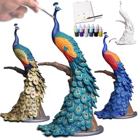 DecorSmart Figurine Arts and Craft Kits for Adults, 3D DIY Kits Hobbies for Adults Women Paint by Numbers Kit for Adults and Gifts for Artists (Peacock)