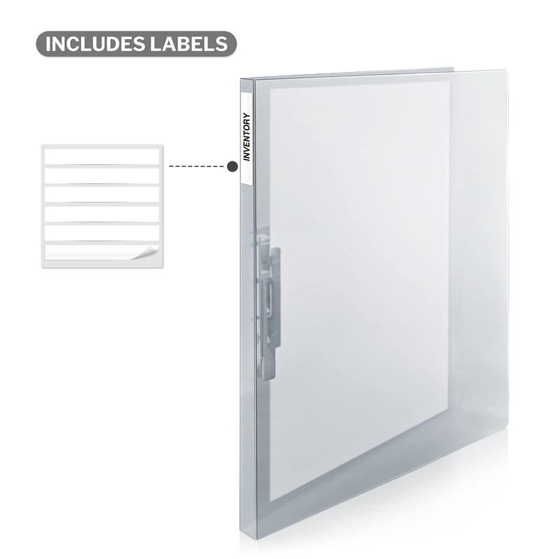 CRANBURY Punchless Clamp Binder (4-Pack, Gray), Ringless Binder Holds 100