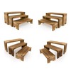 Yikaroeli Display Risers-3 Tier Wood Risers Decorative Rectangular Display Stands
