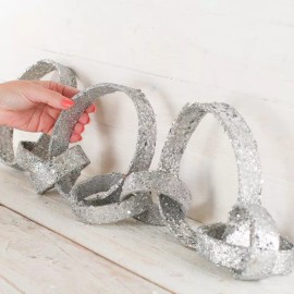 Unbranded Set of 4 Sparkling Silver Chain Link Garlands - 36" Long, Each