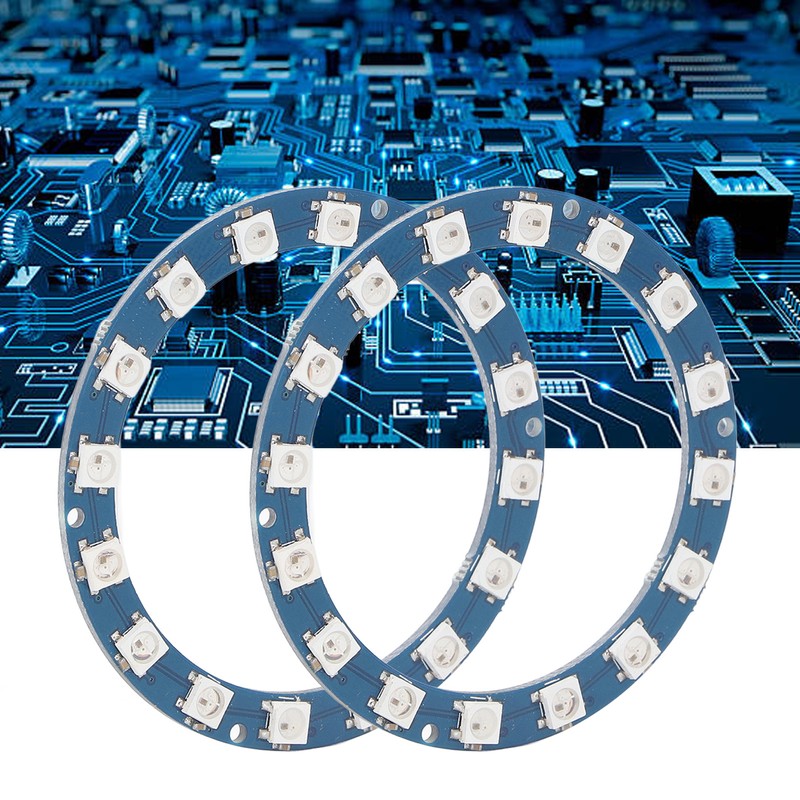2Pcs RGB LED Ring 16 Bit Intelligent Full Color Highlight