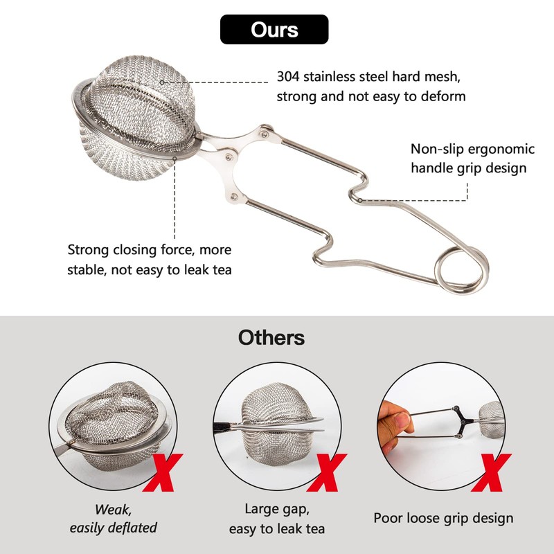 Snap Ball Tea Strainer, Exptolii 2 Pack Stainless Steel Tea