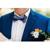 HISDERN Bow Ties for Men Navy Blue Floral Self Tie