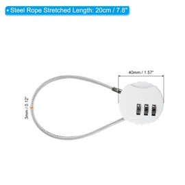 TOP-VIGOR Zahlenschloss, 20,3 cm, 3-stellig, wasserdicht, zurücksetzbar, Vorhängeschloss mit Drahtseil, 20 cm, Sicherheitskabelschloss, Diebstahlschutz, Vorhängeschlösser für Gepäck, Fitnessstudio,