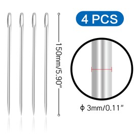 YIEMI Sewing Needles，8 Inch Large Eye Embroidery Needles for Handsewing、Embroidery、DIY(4 Pcs)