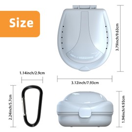 ARGOMAX Sports Mouth Guards Case, 1 Piece Sports Braces Case with Carabiner, Football Mouthguard Case, White.