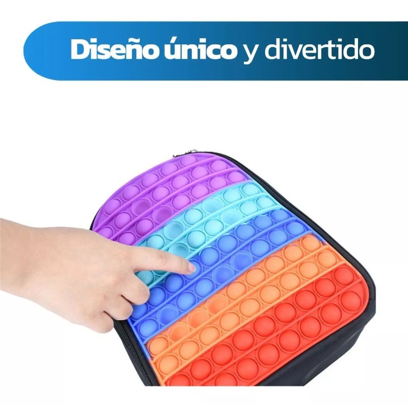 Bluelander Mochila Para Niños Pop It Antiestrés De Silicona Lonchera