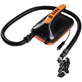 ZUP 12V Electric Dropstitch Portable Pump with Digital Pressure Gauge, Hose and Adaptor for iSUPs, Towables, Floating Deck Mats, Rafts and Water Inflatables