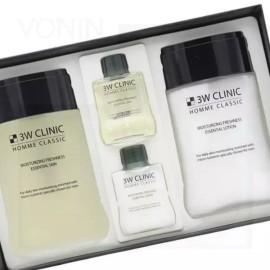 3W 클리닉 클래식 옴므 2종 남성 화장품 세트 남자 스킨 로션 기초 보습 3W Clinic Classic Homme 2-Piece Men's Skincare Set for Men Skin Lotion Basic Moisturizing