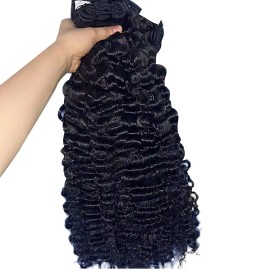 Indian Hair Bundles Unprocessed Original 100% Human Hair Natural Straight Weaving Bundles Vendor Wholesalestyle: burmese curly, color: Black, Stretched Length: 12 inches