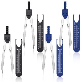 EKG Caliper ECG Calipers Measuring Tool with Ruler Electrocardiogram Drafting Divider for Nursing (Black, Blue,4 Pieces)