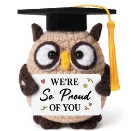 Graduation Gifts 2026, Crochet Owl with Grad Cap & Proud of You Card