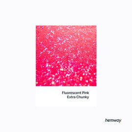 Hemway Polyurethane & Epoxy Resin Glitter 100g / 3.5oz Metallic Crystal Flake Additive for Flooring Jewelry Tumblers Glass Pigment - Extra Chunky (1/24" 0.040" 1mm) - Fluorescent Pink
