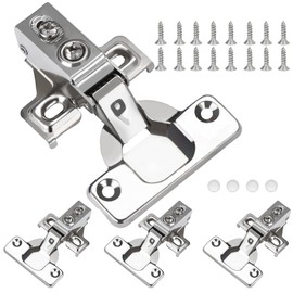 BESTEEL 4 Pack 1/2 inch Overlay Soft Close Cabinet Door Hinges for Kitchen Cabinet Hinge, 100 Degree Opening Angel, Stainless Concealed Kitchen Cabinets Hinge Self Closing with Mounting Screws &Manual
