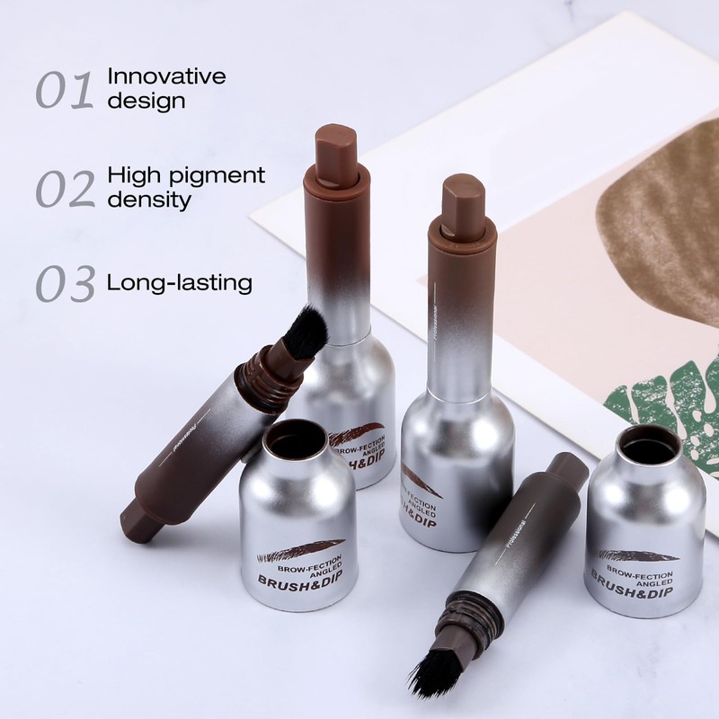 Boobeen Brow Fection Angled Brush & Dip, Waterproof Liquid Eyebrow