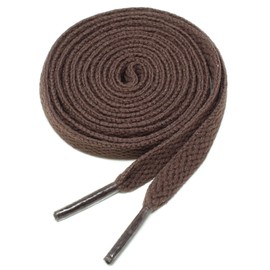 Flat Shoelaces 5/16" Wide Solid Colors Several Lengths For Sneakers and Shoes (Brown-45)