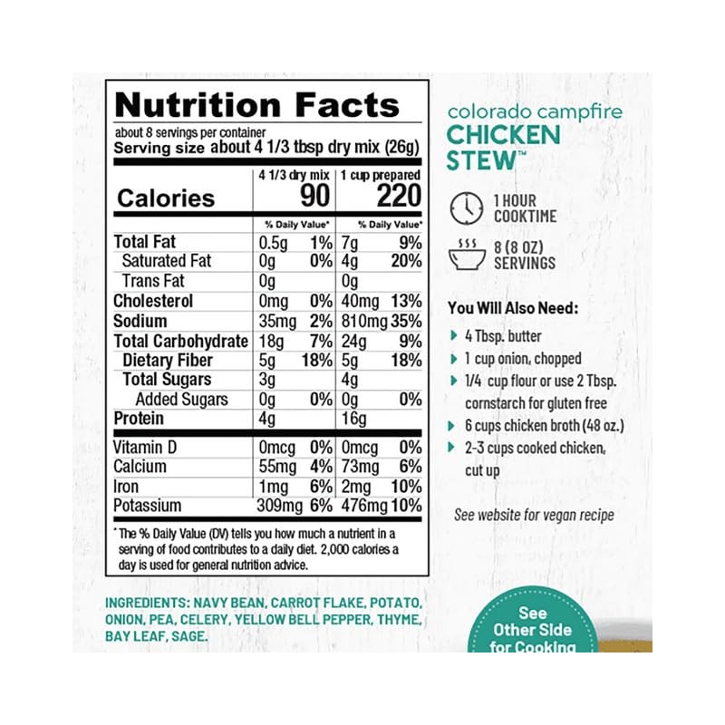 Frontier Soups Hearty Meals colorado campfire Chicken Stew, 7 oz,