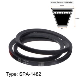 sourcing map SPA1482 V-Belt Drive Belt 1482 mm Pitch Length Rubber Power Transmission