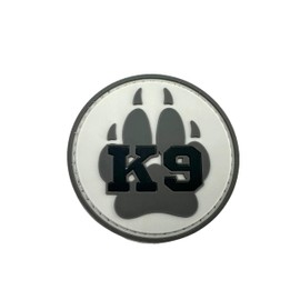 K9 Dog Claw Round Airsoft Paintball PVC Morale Patch (Grey)
