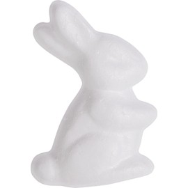 VBS Polystyrene Shape, Polystyrene Bunnies, 7 cm, Easter Bunnies, Pack of 10, Styrofoam Easter Crafts
