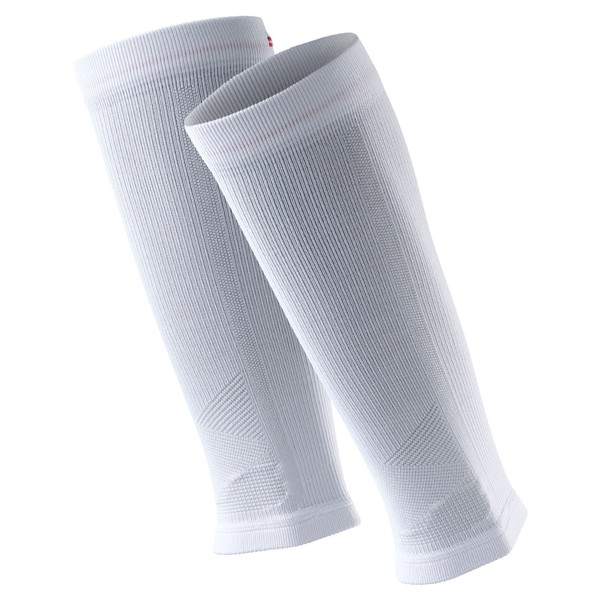 DANISH ENDURANCE Graduated Calf Compression Sleeves, for Men & Women, Running, Shin Splints (Solid White, Large)
