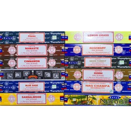 Satya Incense Sticks, Assorted 12 Fragrances (Pack of 5)