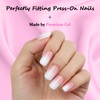 Anyos 16 Sizes Short Square Pink Ombre Press on Nails,