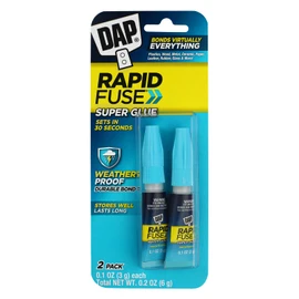 DAP RapidFuse Super Glue, 2 Tube Pack, Clear, 0.2 oz (7079800158)
