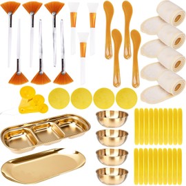 Kit de 50 piezas para esteticista, kit de spa facial con tazones para mezclar, brochas, esponjas, diademas y juego de herramientas faciales para uso doméstico y profesional.