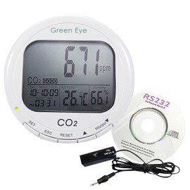 Digital 3-in-1 Indoor Air Quality Meter CO2 Meter/Themometer/Humidity Monitor 9999ppm Logger Indoor Air Quality (IAQ) ABC CO2 Automatic Background Calibration (ABC)