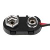 9V Battery Clip Connector I Tinned Wire Leads 150mm Black