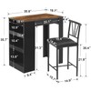 VECELO Small Bar Table and Chairs Tall Kitchen Breakfast Nook