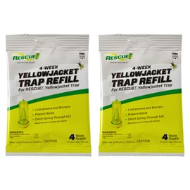 RESCUE! Yellowjacket Attractant Reusable Yellowjacket Traps – 4 Week Supply - 2 Pack