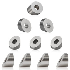 LEONTOOL 10 Pcs 316 Stainless Steel Angle Beveled Washers, 1/4 Inch Inner Diameter, 5/8 Inch Outer Diameter, 30 Degree, For 1/8" to 3/16" Steel Cable Railing Kit